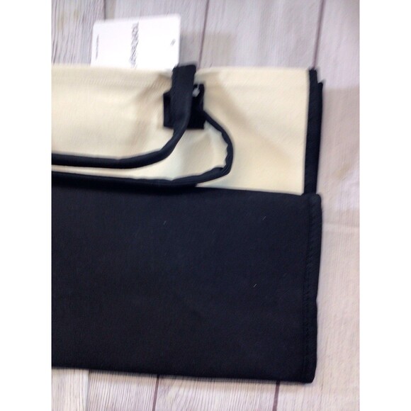 NEW Monogrammed Letter J Black/Creme Canvas Tote Bag Zipper Top Design Brand - Picture 8 of 8